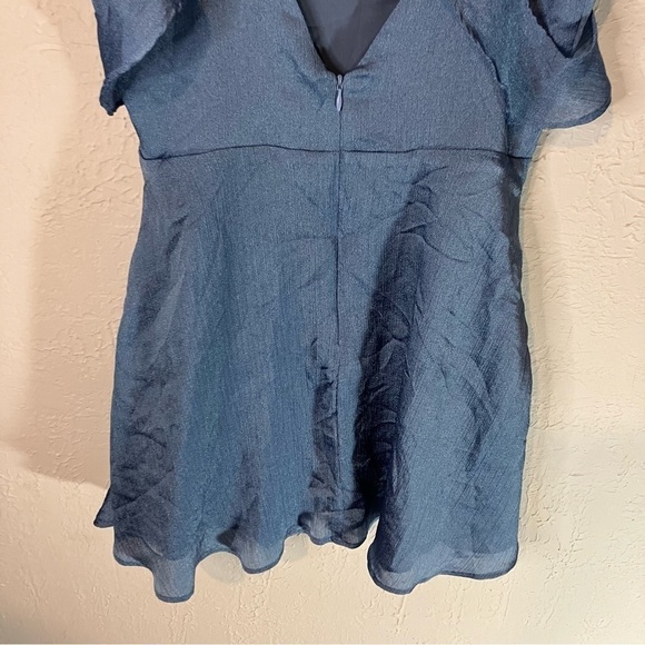 SUPERDOWN Jeanie Flutter Sleeve Dress in Dusty Blue - Picture 10 of 15